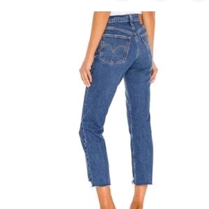 Levi’s 501 button fly Skinny High Rise Raw Hem Jeans